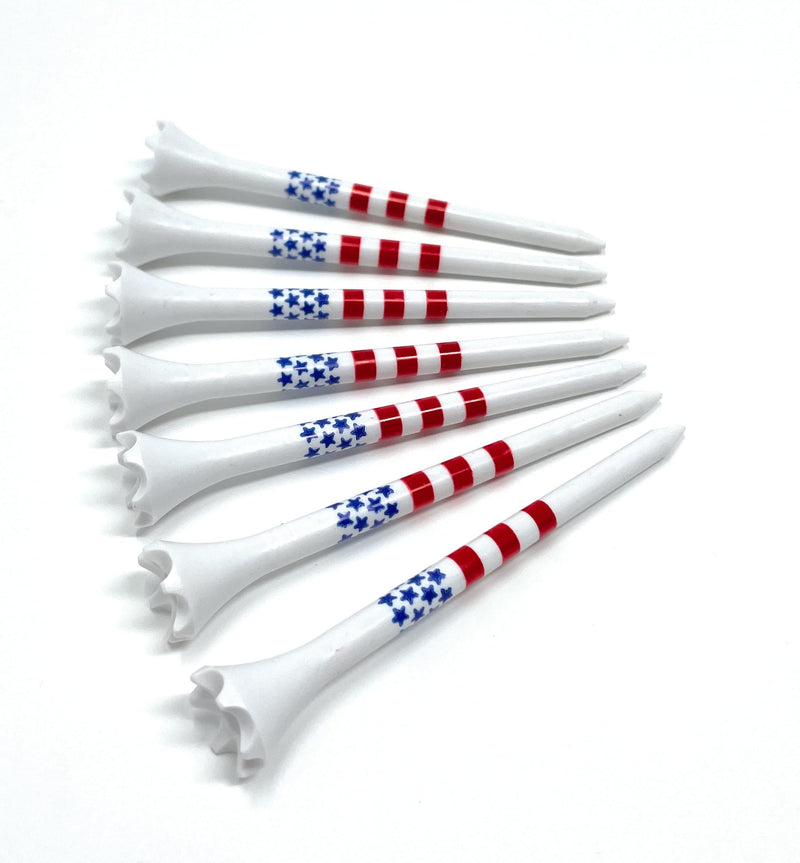 [Australia - AusPower] - NorthPointe 3 ¼” USA Stars and Stripes America Flag Golf Tees Plastic - 100 Tees in Bulk – Patriotic 