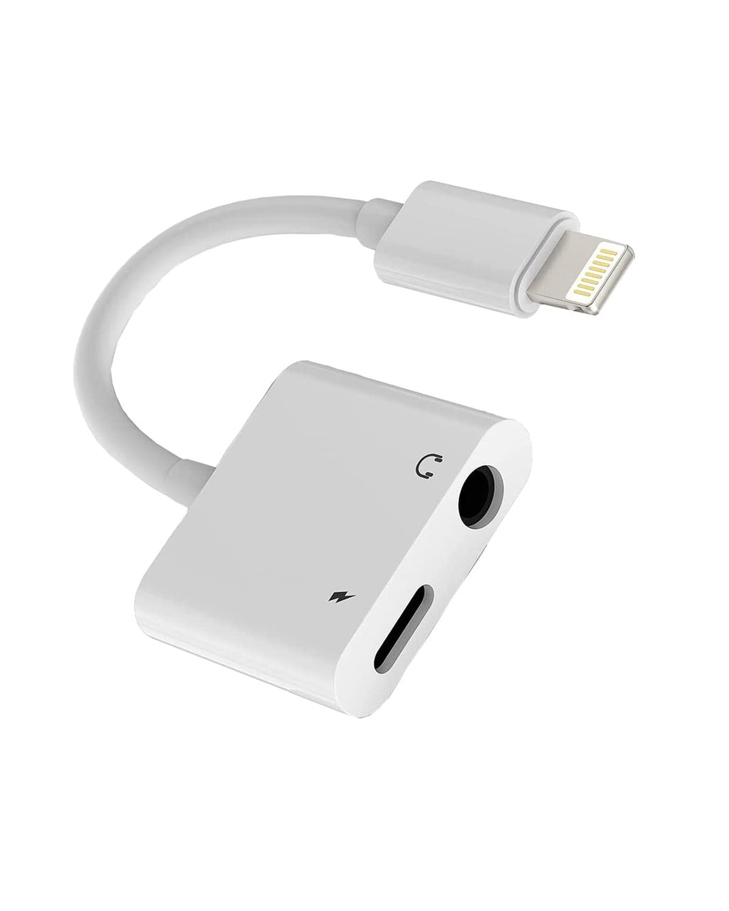 [Australia - AusPower] - [Apple MFi Certified] Lightning to 3.5mm Headphones Jack Adapter for iPhone,2 in 1 iPhone Headphones Adapter Aux Audio & Cable Splitter for iPhone13/12/11/XS/XR/X/8/7 iPad, Support All iOS System White-01 