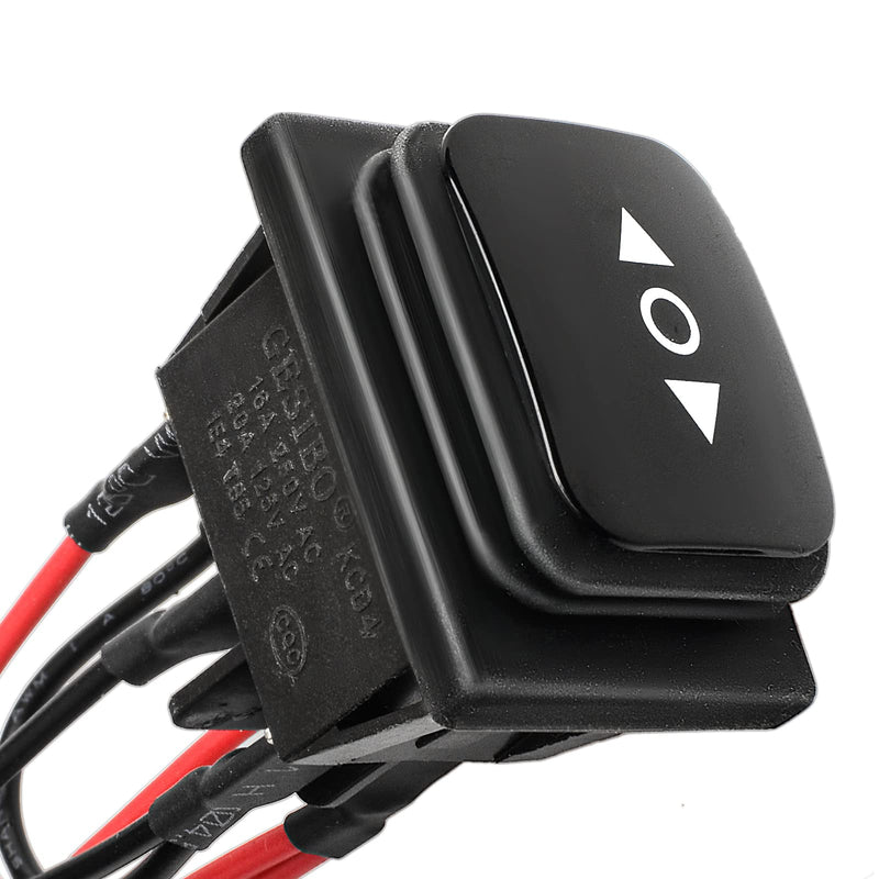 [Australia - AusPower] - QTEATAK DC 12V 10A 6 Pin 3 Position (ON)-Off-(ON) AC 110V-220V Waterproof Momentary Polarity Reverse Switch Motor Control Black Boat Rocker Toggle Switch with Wire KCD4-223-QT 