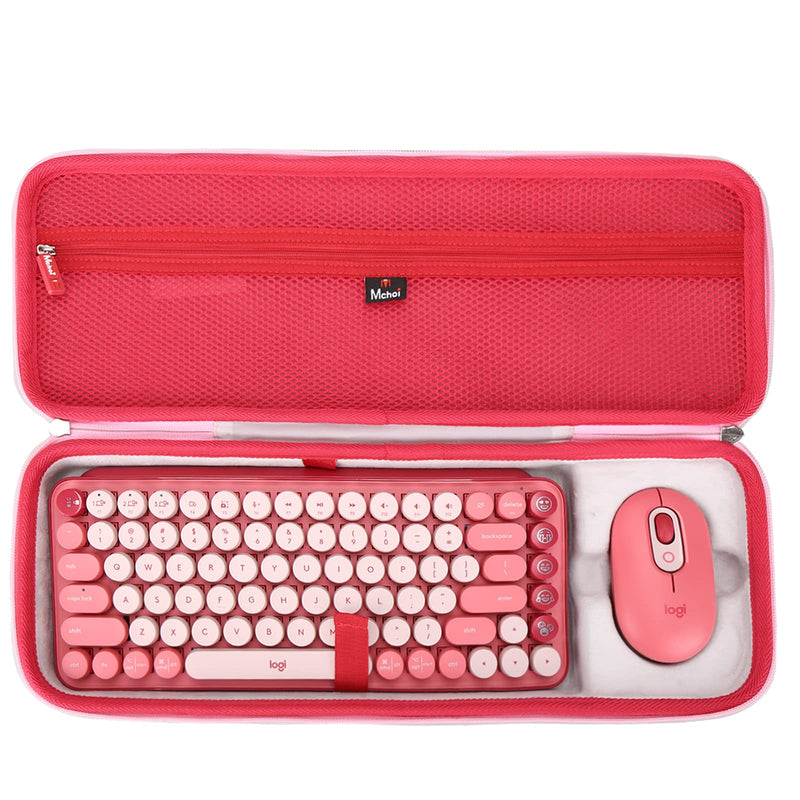 [Australia - AusPower] - Mchoi Hard Carrying Case for Logitech POP Keys Mechanical Wireless Keyboard, Pink, Case Only 