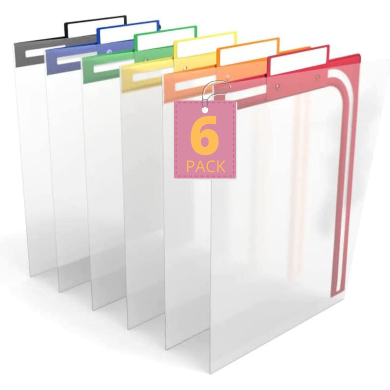 [Australia - AusPower] - 1InTheOffice File Folders Top Tab, Reinforced File Folder, Hard Plastic File Folders, Colored Tab Folders, 1/3 Cut, Letter Size, Assorted Colors, 6 Pack 