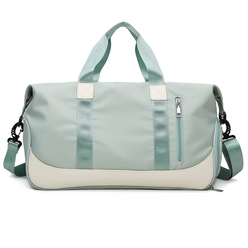 [Australia - AusPower] - Sports Gym Bag, Travel Duffel Bag with Wet Pocket & Shoes Compartment Weekender Bag for Women and Men, Green 