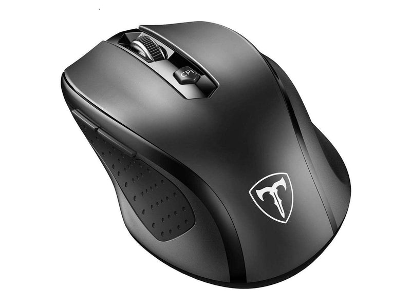 [Australia - AusPower] - Happy Fit 2.4G Wireless Mouse Portable Mobile Optical Mouse with USB Receiver, 5 Adjustable DPI Levels, 6 Buttons for Notebook, PC, Laptop, Computer, MacBook - Black - New 