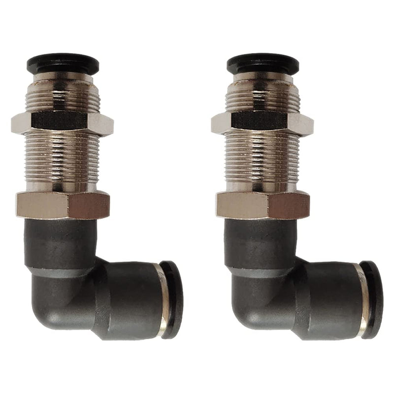 [Australia - AusPower] - Jienk 2Packs Bulkhead Elbow 1/2" x 1/2" Tube OD Push to Connect Tube Fitting, PLM-1/2 Bulkhead 90 Degree Elbow Pneumatic Quick Connect Air Fitting 1/2" OD 