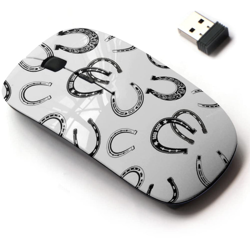 [Australia - AusPower] - 2.4G Wireless Mouse with Cute Pattern Design for All Laptops and Desktops with Nano Receiver - Horse Shoe icon 