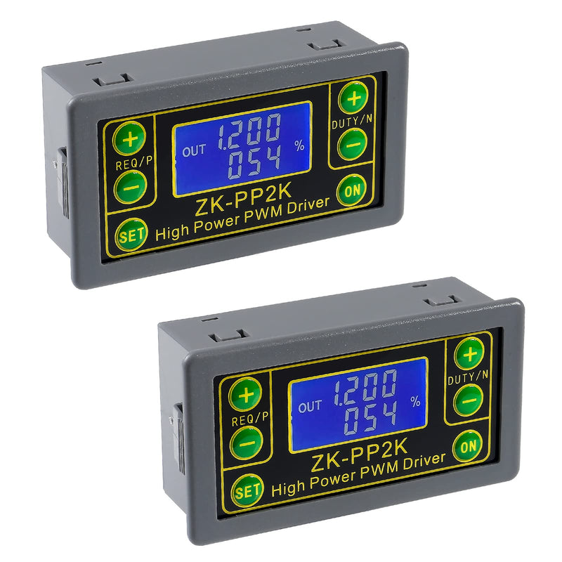 [Australia - AusPower] - 2pcs PWM Pulse Signal Generator ZK-PP2K, Function Signal Generator, Cycle Delay Drive Module 3.3-30V 8A Dual Mode High Power PWM Dimming Motor Speed Controller, LCD Pulse Frequency Generator 