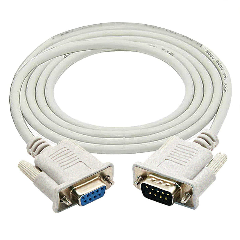 [Australia - AusPower] - DaFuRui 3Pack 8.2ft/2.5m RS232 Cable White DB9 RS232 Male to Female Serial Cable Straight Through Adapter Wire for Connect Various Serial Interface Devices 8.2ft 2.5m RS232 