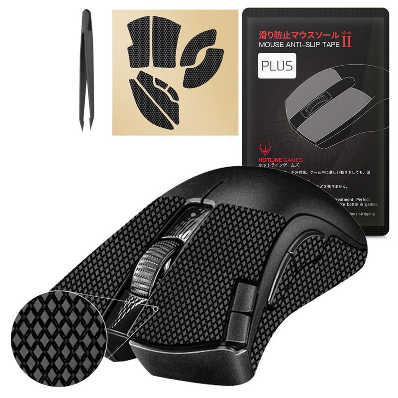 [Australia - AusPower] - [Grip Upgrade] Hotline Games 2.0 Plus Anti Slip Mouse Grip Tape Compatible with Razer DeathAdder V2 X Hyperspeed Gaming Mouse Skins,Sweat Resistant,Cut to Fit,Easy to Apply For DeathAdder V2 X Hyperspeed 