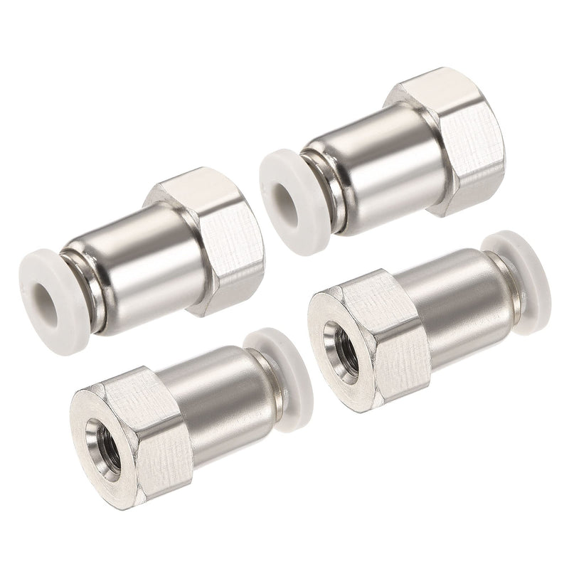 [Australia - AusPower] - MECCANIXITY Push to Connect Fittings M5 Female Thread Fit 4mm Tube OD Nickel-Plated Copper Straight Union Fitting, Pack of 4 