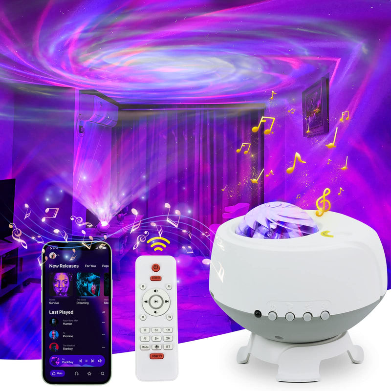 [Australia - AusPower] - Star Projector Balkwan Galaxy Projector Lamp Bluetooth Speaker and Star Aurora Timing 3 in 1 Sky Night Light for Gaming Room, Bedroom, Ceiling, Home Decor Ambience Party Light Gift for Women 