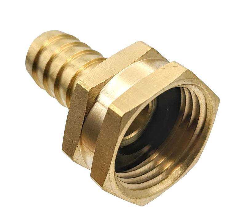 [Australia - AusPower] - GRIDTECH Brass Garden Hose Adapter Swivel Fitting, 5/8” Barb and 3/4” GHT Female Connector, Heavy-Duty High-Pressure Support, Rust and Corrosion Resistant 1 5/8" Hose Barb x 3/4" GHT Female 