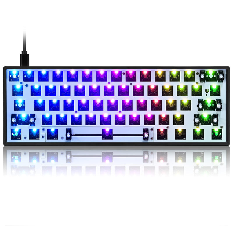[Australia - AusPower] - GK61X V3 PCB Plate Case for 60% Keyboard Custom Hot Swappable RGB Keyboard DIY Kit with Mute Cotton Wired for 3/5 Pin Switch (GK61X-Lite Black) GK61X-Lite Black 