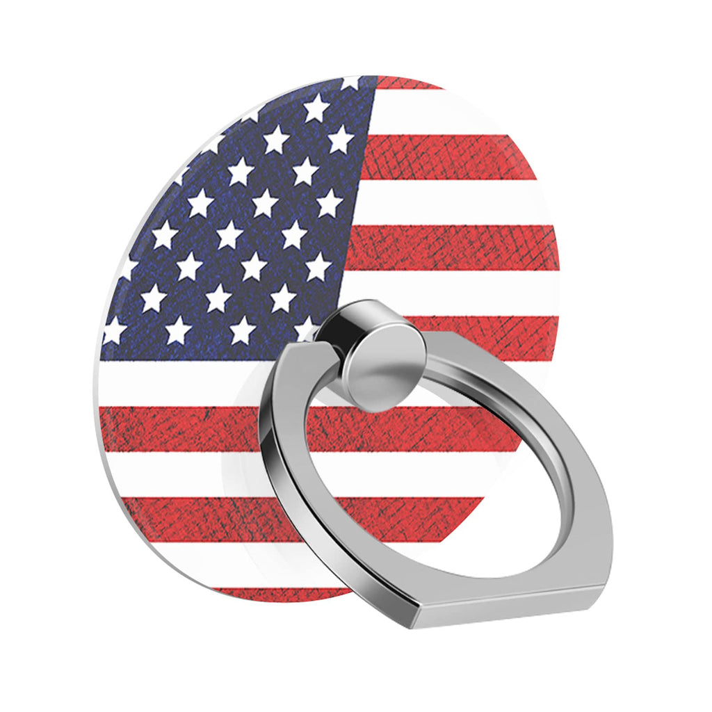 [Australia - AusPower] - Finger Ring Stand, American Flag Art Cell Phone Ring Holder Kickstand for Boys Girls, 360°Rotation Adjustable Compatible with iPhone 13 Pro /12 Pro/11/XR Etc, Samsung All Smartphone Tablets 