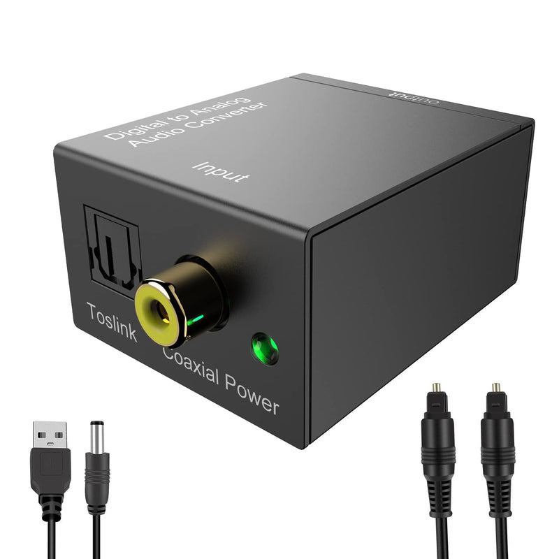 [Australia - AusPower] - DAC Digital Audio Converter,Digital to Analog Converter DAC Digital SPDIF Toslink to Analog Stereo Audio L/R Converter for HDTV DVD Blu-ray Home Cinema Systems PS3 X360 with Optical Cable and DC cable 