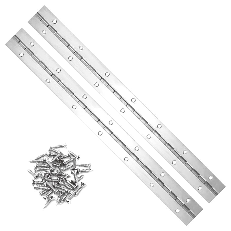 [Australia - AusPower] - 2PCS 14 inch Piano Hinges for Cabinet Hinges Heavy Duty Continuous & Piano Hinges Sliver Stainless Steel 304 Long Hinges Door Hinges for DIY Wood Craft Box, Door 2pack 14 inch(Sliver) 