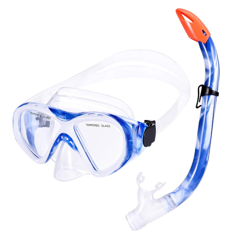 [Australia - AusPower] - Kids Snorkel Set, Children Anti-Fog Diving Mask Swimming Goggles Semi-Dry Snorkel Equipment Snorkeling Packages Swimming Gear for Youth Boys Girls Age 5-10 