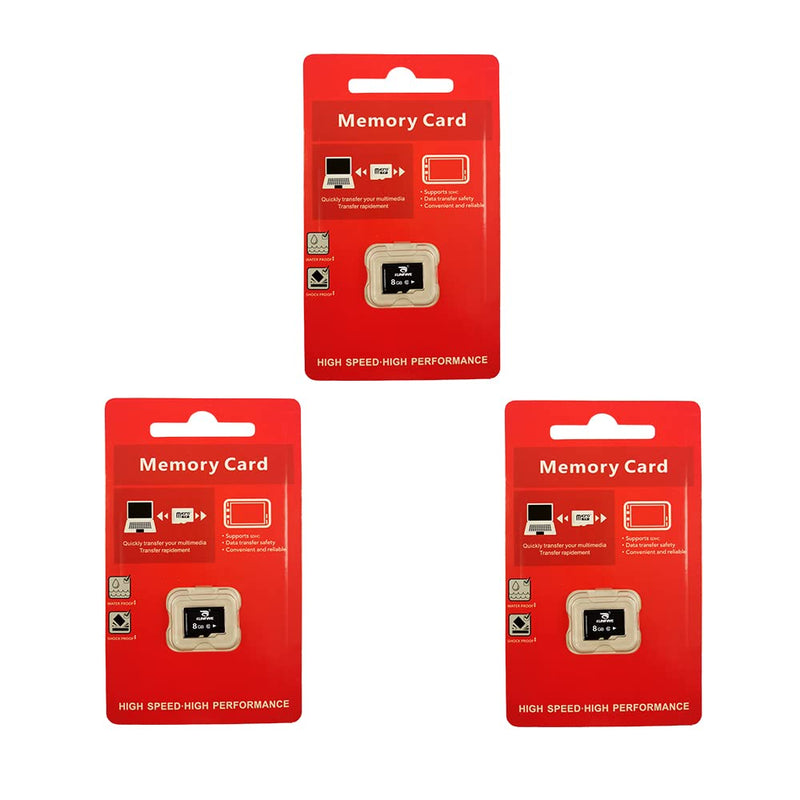 [Australia - AusPower] - KUNFINE MicroSD Card TF Memory Card C10 Read Speed up to 100MB/s for DVR/Camera/Switch/Mobile Phone (8GB)（3 Pack） 8G-(3Pack) 