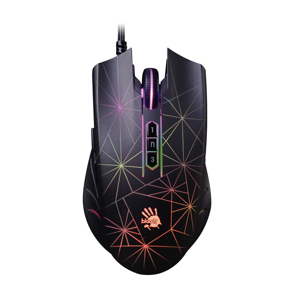 [Australia - AusPower] - Bloody P81s Optical Gaming Mouse with Light Strike (LK) Switch & Scroll, Max 8000 CPI, 2000Hz Report Rate, 256K Onboard Memory, Fully Programmable with Advanced Preset Macros (Starlight) starlight 
