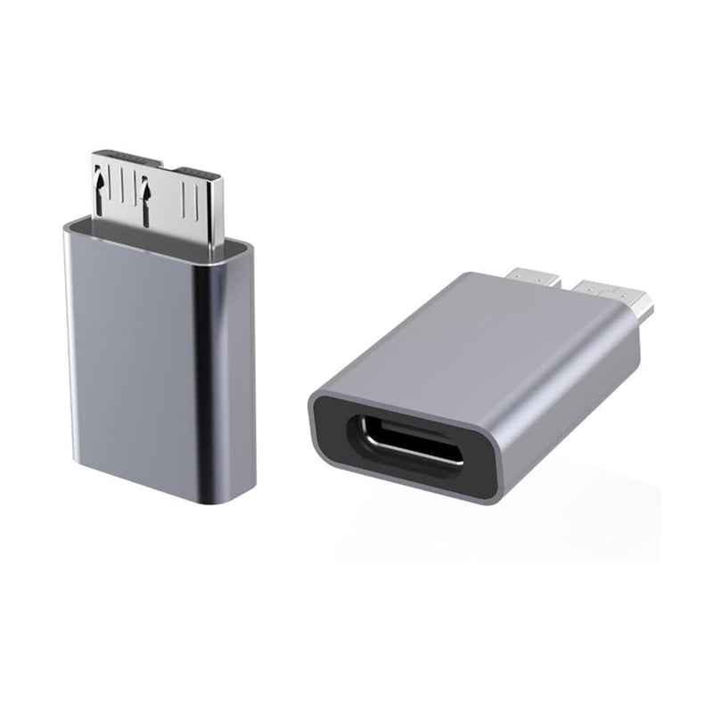[Australia - AusPower] - Kework 2 Pack Micro B USB to USB Type C Adapter, USB 3.1 Type C Female to USB 3.0 Micro B Male Adapter Converter Connector Gray 