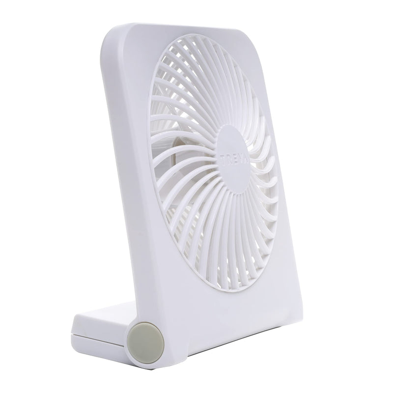 [Australia - AusPower] - Treva 5-Inch USB And Battery Powered Desk Fan, With 2 Cooling Speeds And Adjustable Tilt (White) 