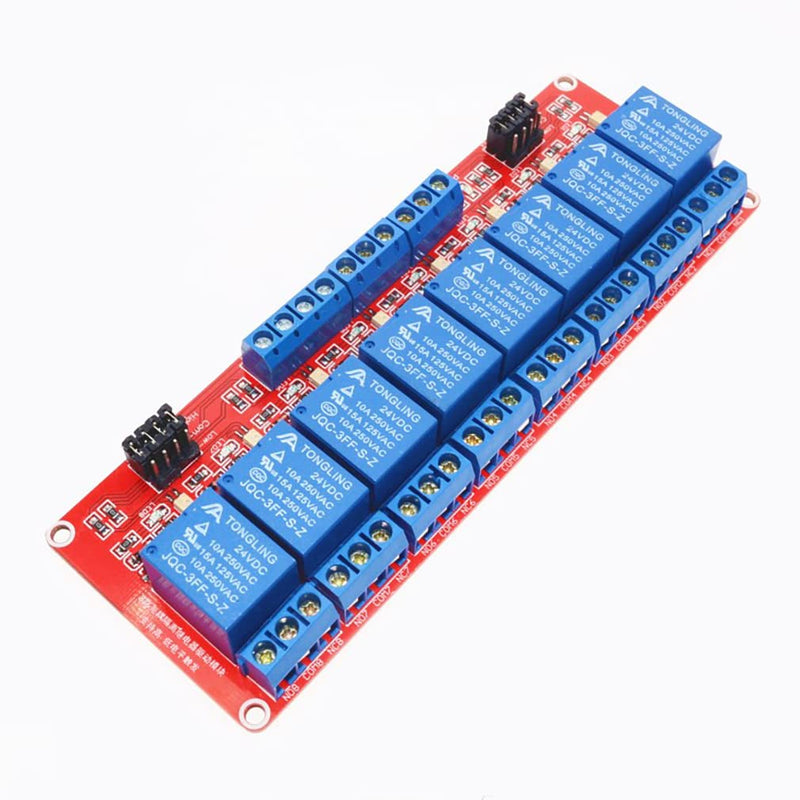 [Australia - AusPower] - HiLetgo 24V 8 Channel Relay Module with OPTO-Isolated High and Low Level Trigger 8 Ways Relay Switch Module for Arduino 