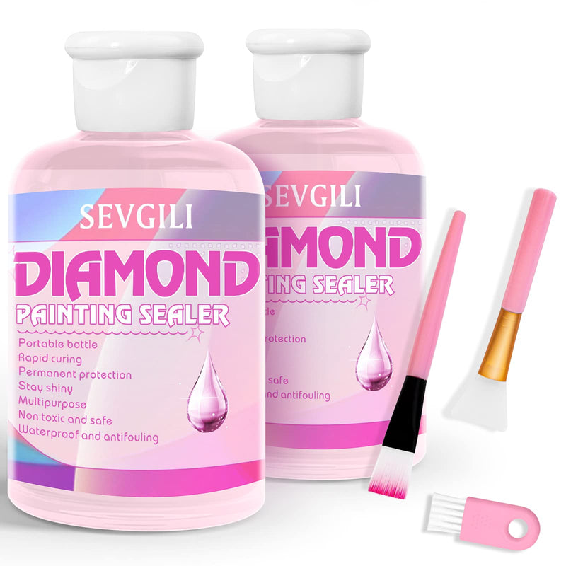 [Australia - AusPower] - sevgili Diamond Painting Sealer Kits 240ML with Brushes, Diamond Art Sealer Puzzle Glue Diamond Painting Accessories and Tools,Diamond Painting Kits for Adults (8OZ) 8OZ 