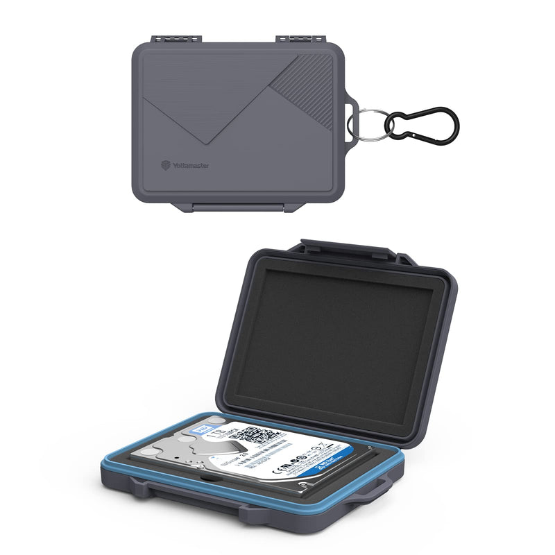 [Australia - AusPower] - Yottamaster Hard Drive Case for 7/9.5 mm 2.5inch SSD, Multi-Protection HDD Storage Box with Carabiner - Water-Resistant Shockproof Dustproof Anti-Static [B7-1] 2.5" Hard Drive Case 