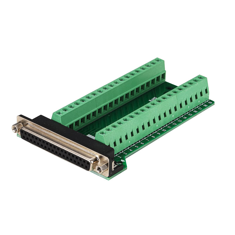 [Australia - AusPower] - Jienk Solderless RS232 D-SUB DB37 Female Serial Adapter, 37 Pin Port Terminal 2 Row Riveting Tooth Solderfree Breakout Board Connector 