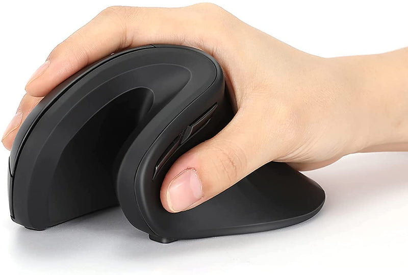 [Australia - AusPower] - Bluetooth Ergonomic Mouse - 2.4G Wireless + Bluetooth 4.0 Vertical Optical Mouse, Dual Mode Ergo Mouse with Adjustable DPI 1000/1600/2400 for Laptop, Desktop, PC, MacBook, Black 