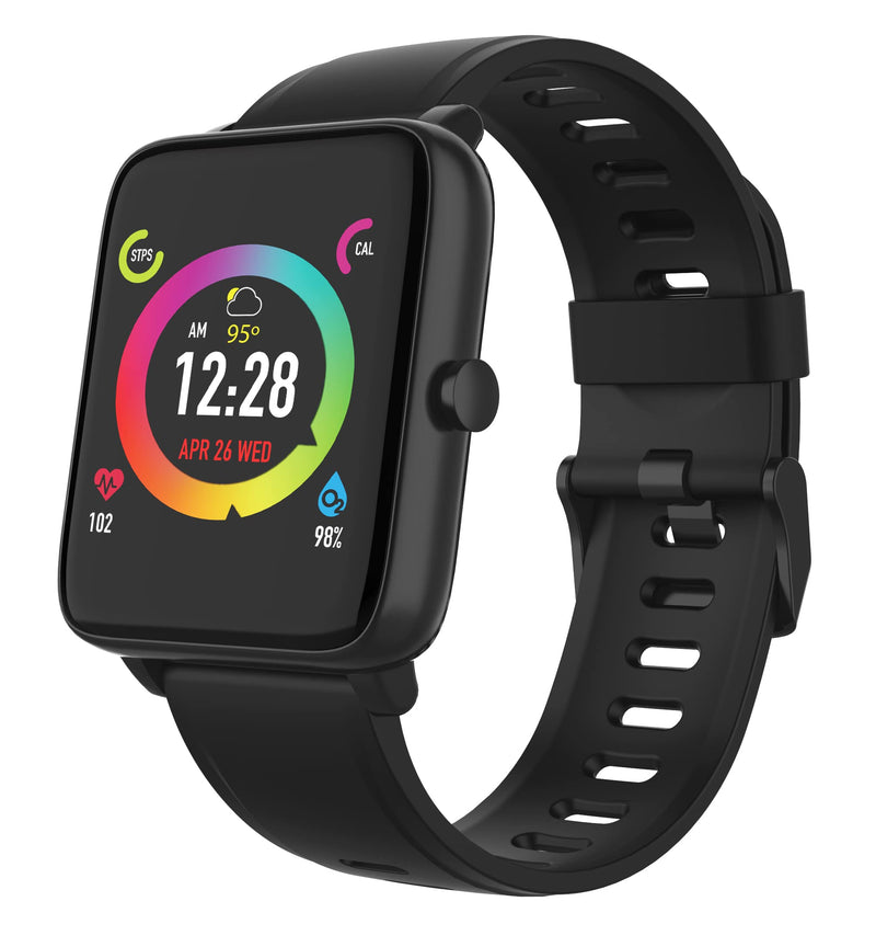 [Australia - AusPower] - 3Plus Smart Watch Built-in Fitness Tracker with Heart Rate and Blood Oxygen Monitor,Sleep Monitor Waterproof HD Color Touchscreen for Men Women Compatible with iPhone & Android Phone Vibe Lite-Black 