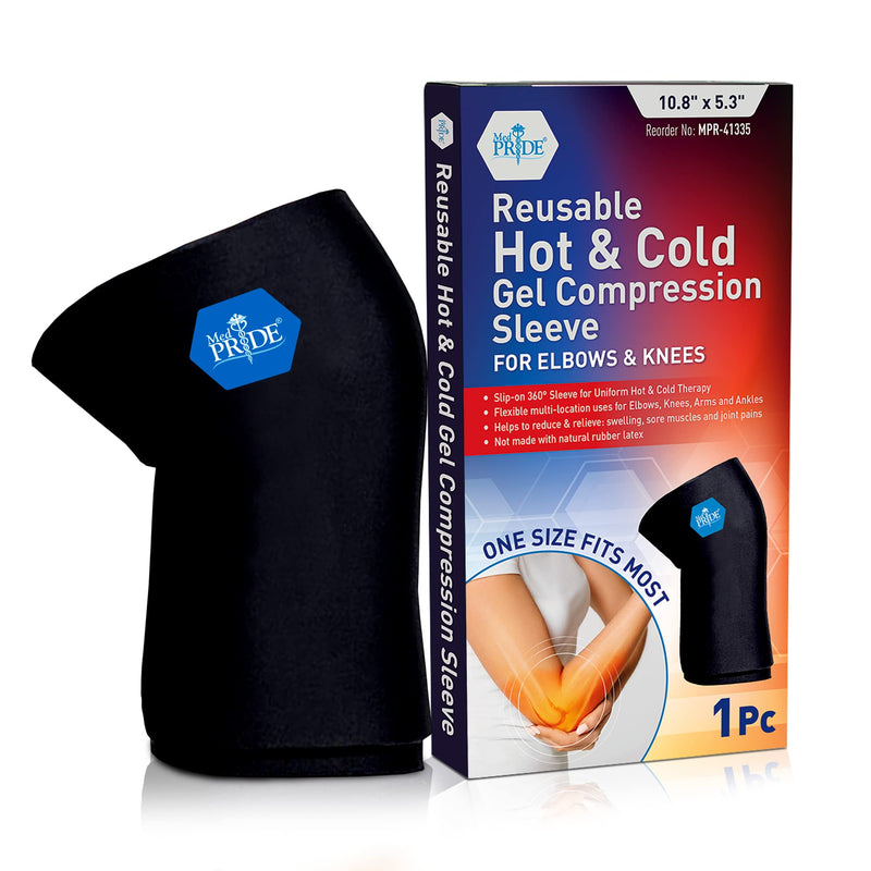 [Australia - AusPower] - MED PRIDE Reusable Hot & Cold Gel Compression Sleeve for Elbows, Arms, Knees and Ankles - Pain Relief Slip-On Ice Pack Wrap- Hot & Cold Therapy Pad for Meniscus, Arthritis, Injuries, Surgery Recovery 
