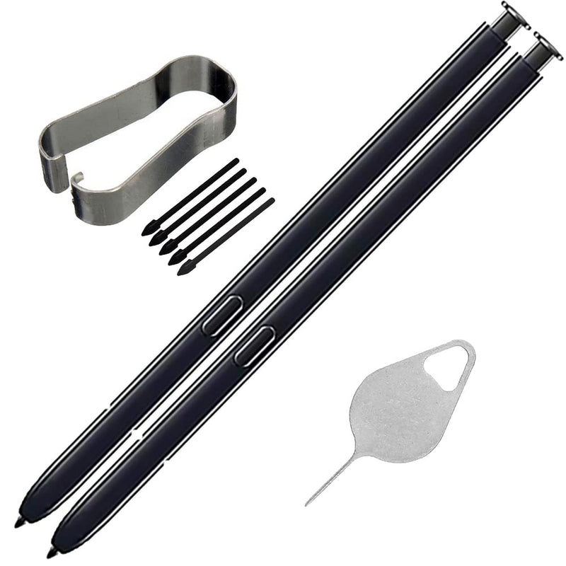 [Australia - AusPower] - Bestdealing 2 Pack S21 Ultra S Pen S22 Stylus Touch Replacement with Note 20 Tips Nibs for Samsung Galaxy 5G 6.8'' G998U G998U1 Needle Repair Part (No Bluetooth)(Black- Pack) Black- 2 Pack 