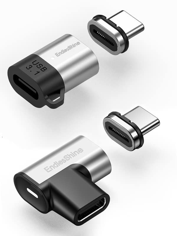 [Australia - AusPower] - Magnetic USB C Adapter 2pack,24Pins USB3.1 10Gb/s Data Transfer and PD 100W Fast Charge Support Thunderbolt 3,4K@60 Hz Video Output Compatible with MacBook Pro/Air and More Type C Devices 