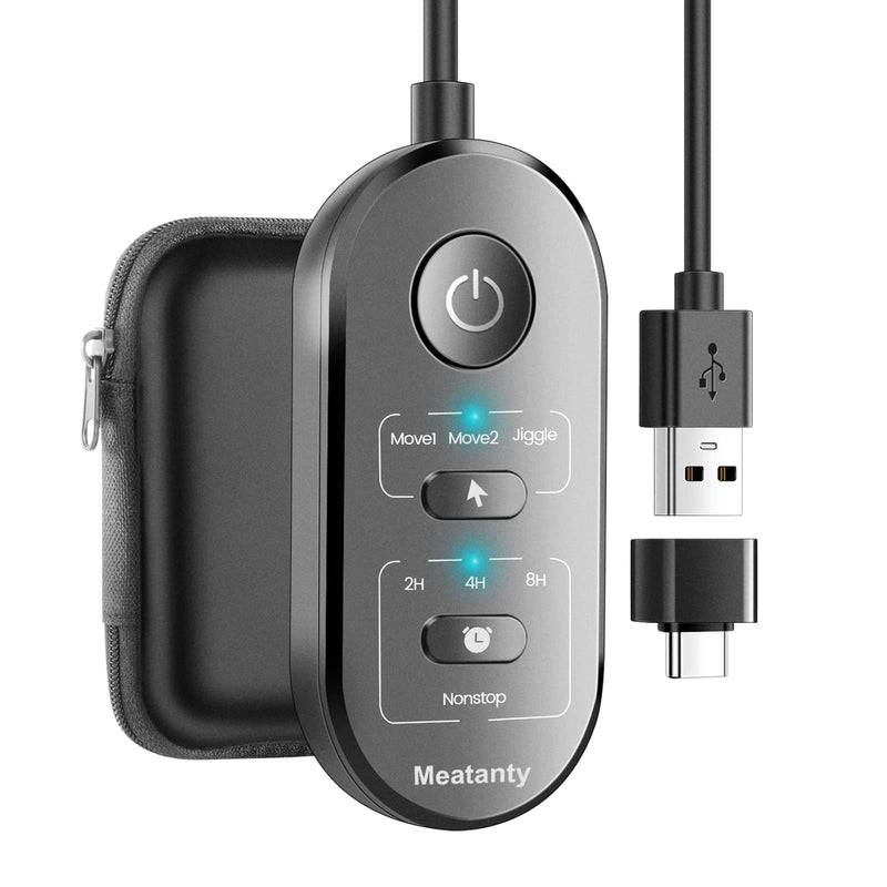 [Australia - AusPower] - Meatanty 3 in 1 Mouse Jiggler USB Mouse Mover with Timer, Separate Mode Selection and ON/Off Button, Mouse Shaker with Portable Box, Support Multi-Track, Driver-Free and Plug＆Play Keeps PC Active 