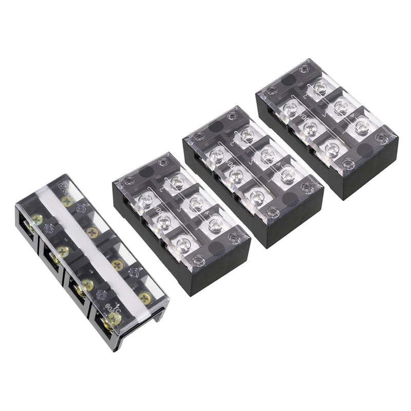 [Australia - AusPower] - MECCANIXITY Dual Rows 4 Positions 600V 60A and 3Pcs Dual Rows 3 Positions 600V 45A Wire Barrier Block Terminal Strip 