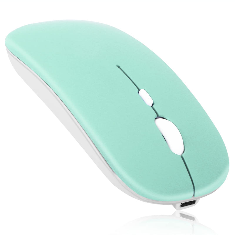 [Australia - AusPower] - 2.4GHz & Bluetooth Mouse, Rechargeable Wireless Mouse for Samsung TV Bluetooth Wireless Mouse for Laptop / PC / Mac / iPad pro / Computer / Tablet / Android Teal 