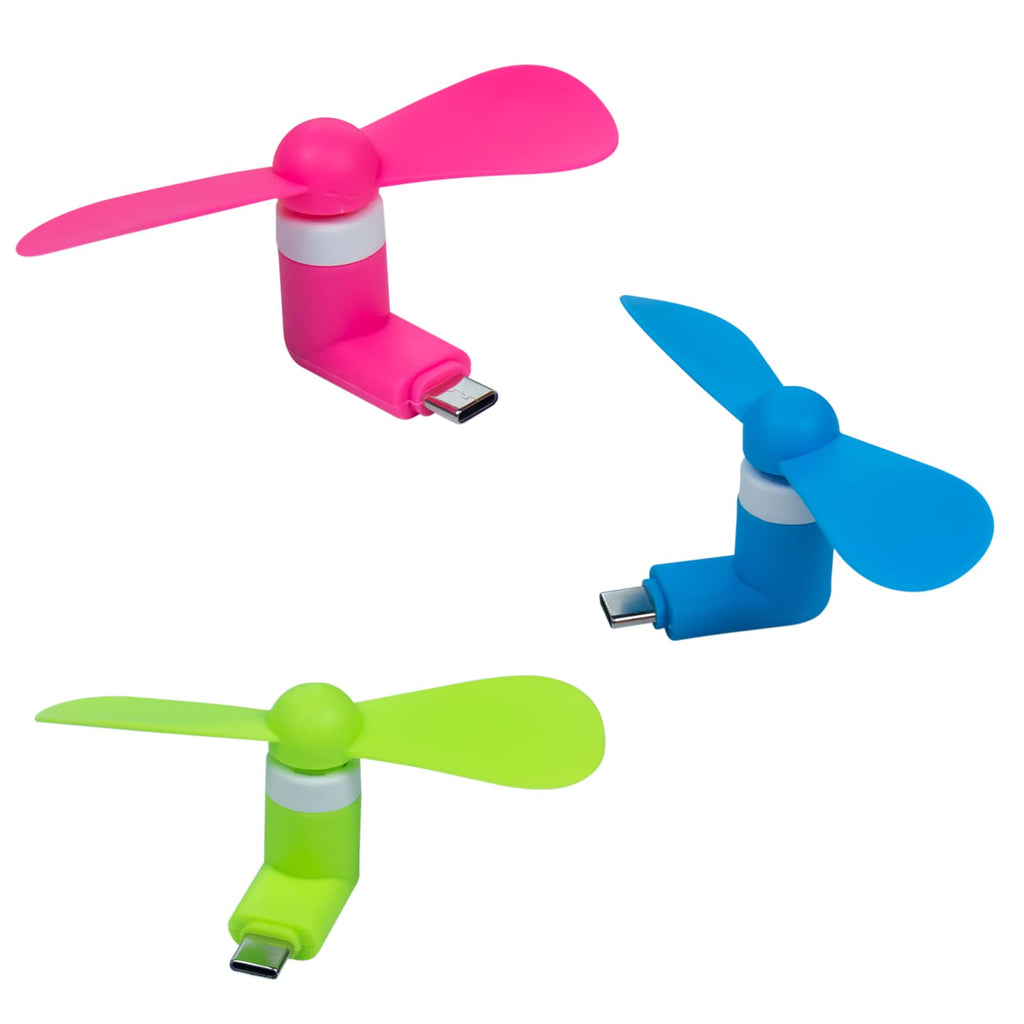 [Australia - AusPower] - Type C USB Mini Fan, 3 Pack Mini USB Type C Fan Portable Type-C Cell Phone Fan Small Pocket Fan Travel Fans Plug in Mobile Phones Fast Cooling for Type C USB C Port Android Smartphones (Green/Blue/Rosy Red) Green/Blue/Rosy Red 