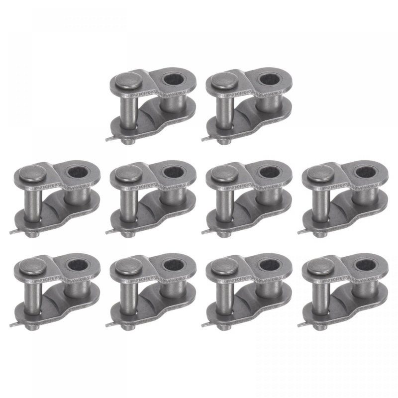 [Australia - AusPower] - uxcell 10Pcs #35 Chain Offset Half Link Roller, 3/8" Pitch Carbon Steel, Standard Chain End Connector Split Links for 06C Chain 