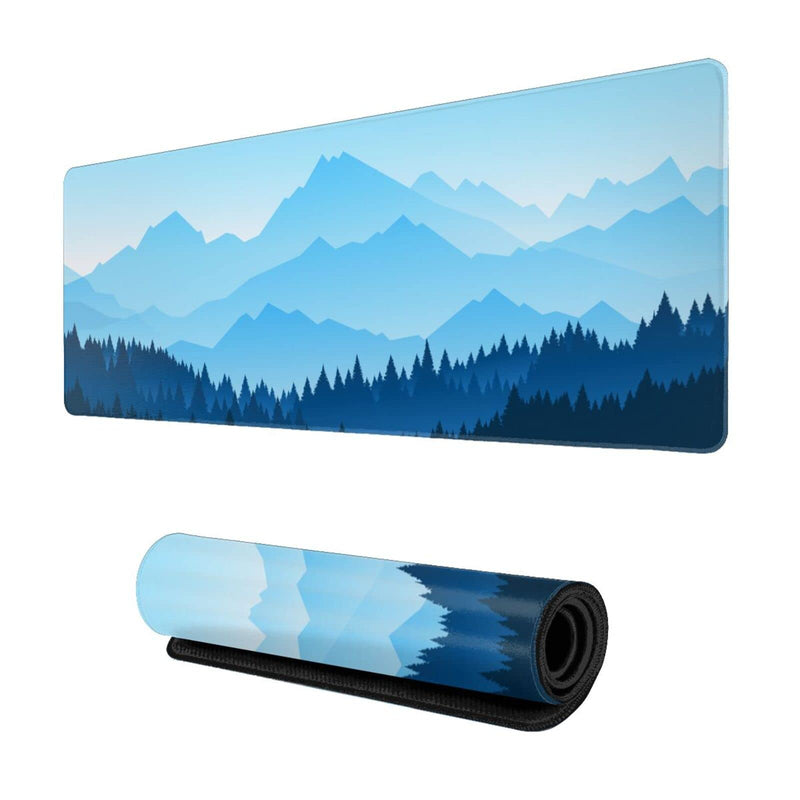 [Australia - AusPower] - Blue Mountain Forest Landscape Mouse Pad Gaming XL Large Mousepad Desk Mat Long Extended Big Keyboard Pads Table Accessories for Gaming and Office Pc Laptop Computer 31.5 X 11.8 Inch Blue Mountain Forest Landscape One Size 