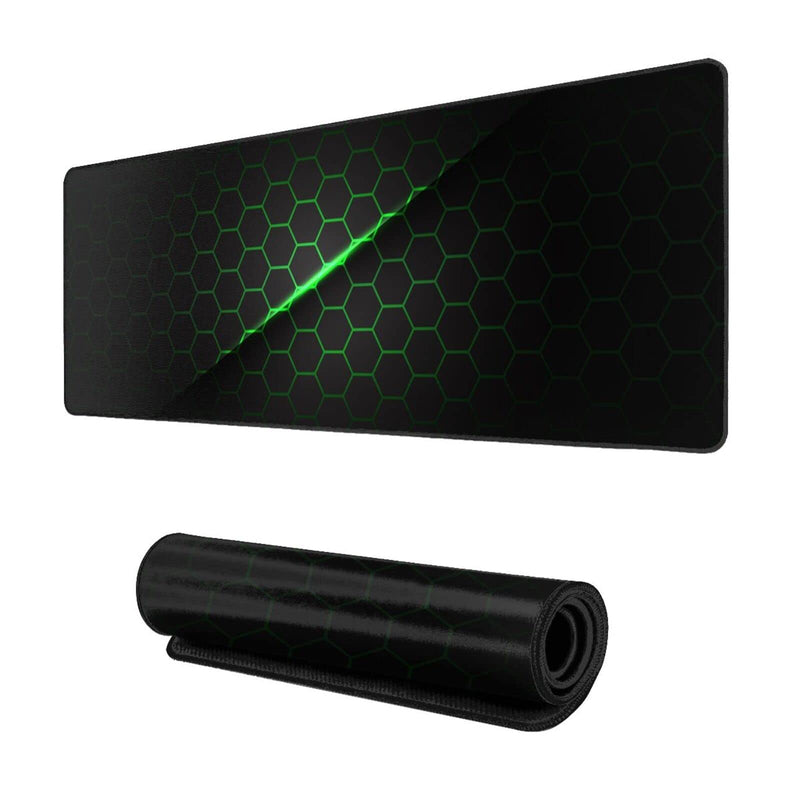 [Australia - AusPower] - Abstract Green and Black Cool Futuristic Mouse Pad Gaming XL Large Mousepad Desk Mat Long Extended Big Keyboard Pads Table Accessories for Gaming and Office Pc Laptop Computer 31.5 X 11.8 Inch Abstract Green And Black Cool Futuristic One Size 