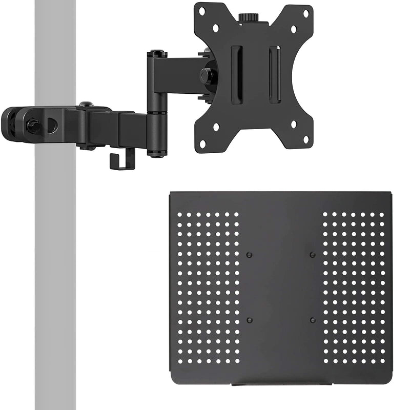 [Australia - AusPower] - WALI Bundle – 2 Items: Single Monitor Arm VESA Mount and Laptop Holder Tray 