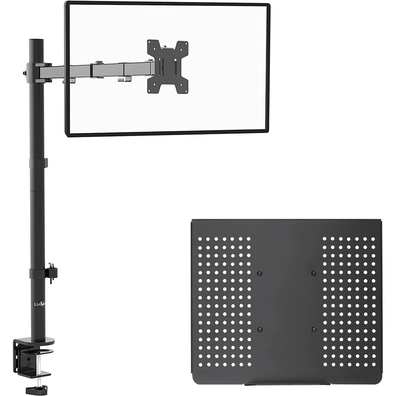 [Australia - AusPower] - WALI Bundle – 2 Items: Extra Tall Monitor Arm Desk Mount and Laptop Holder Tray 