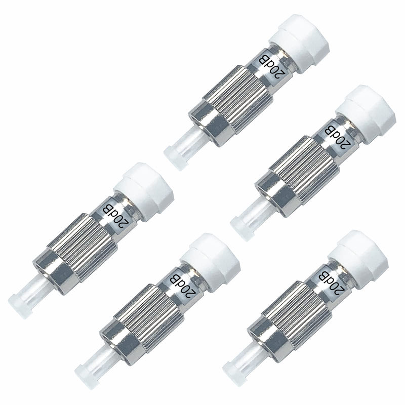 [Australia - AusPower] - 5 Pcs Fiber Optic attenuator, Fiber Signal Attenuation Converter Inserts Connector (FC-UPC, 20dB) FC-UPC 