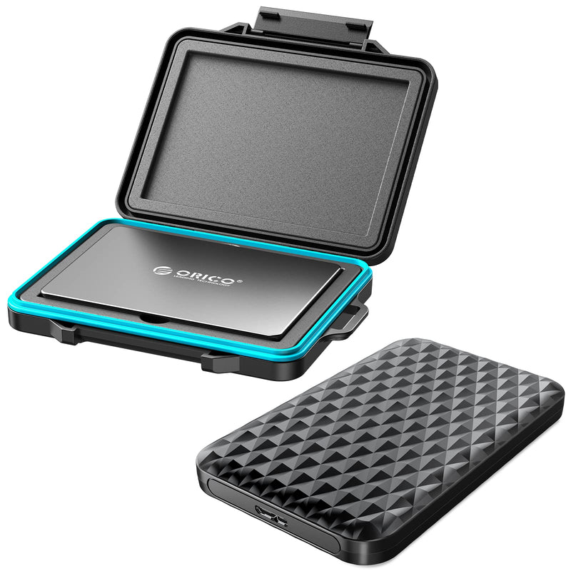 [Australia - AusPower] - ORICO 2.5 inch Hard Drive Enclosure SATA USB3.0 for 7-9.5mm SSD/HDD Up to 4TB Support UASP with 2.5 Hard Drive Carring Case 