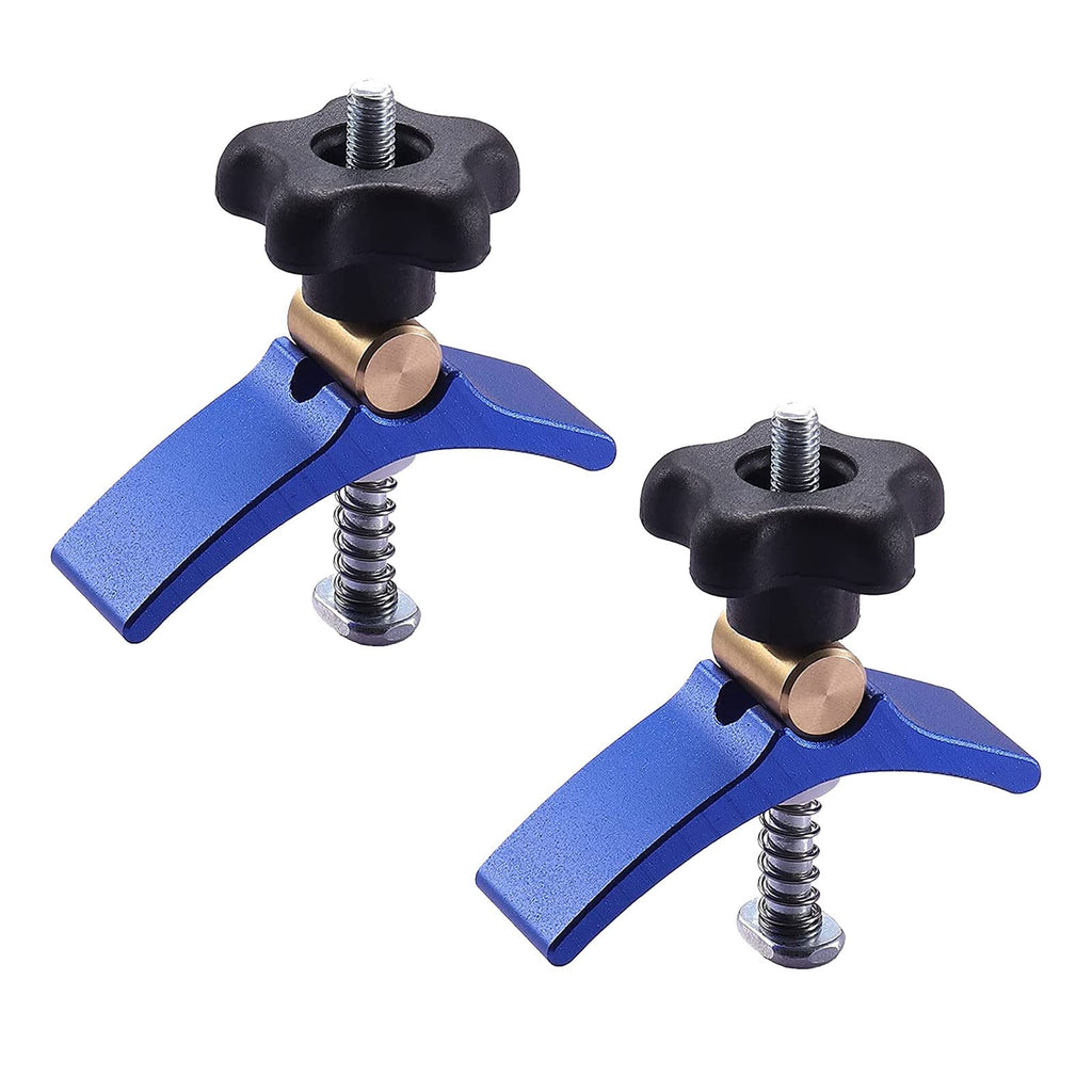[Australia - AusPower] - T-Track Mini Hold Down Clamp Kit, 2Pcs Aluminum Alloy M6 T-Slot Hold Down Clamp, CNC Router Clamps for Woodworking and Metalworking-3.2"Lx1"Wx2.7"H 