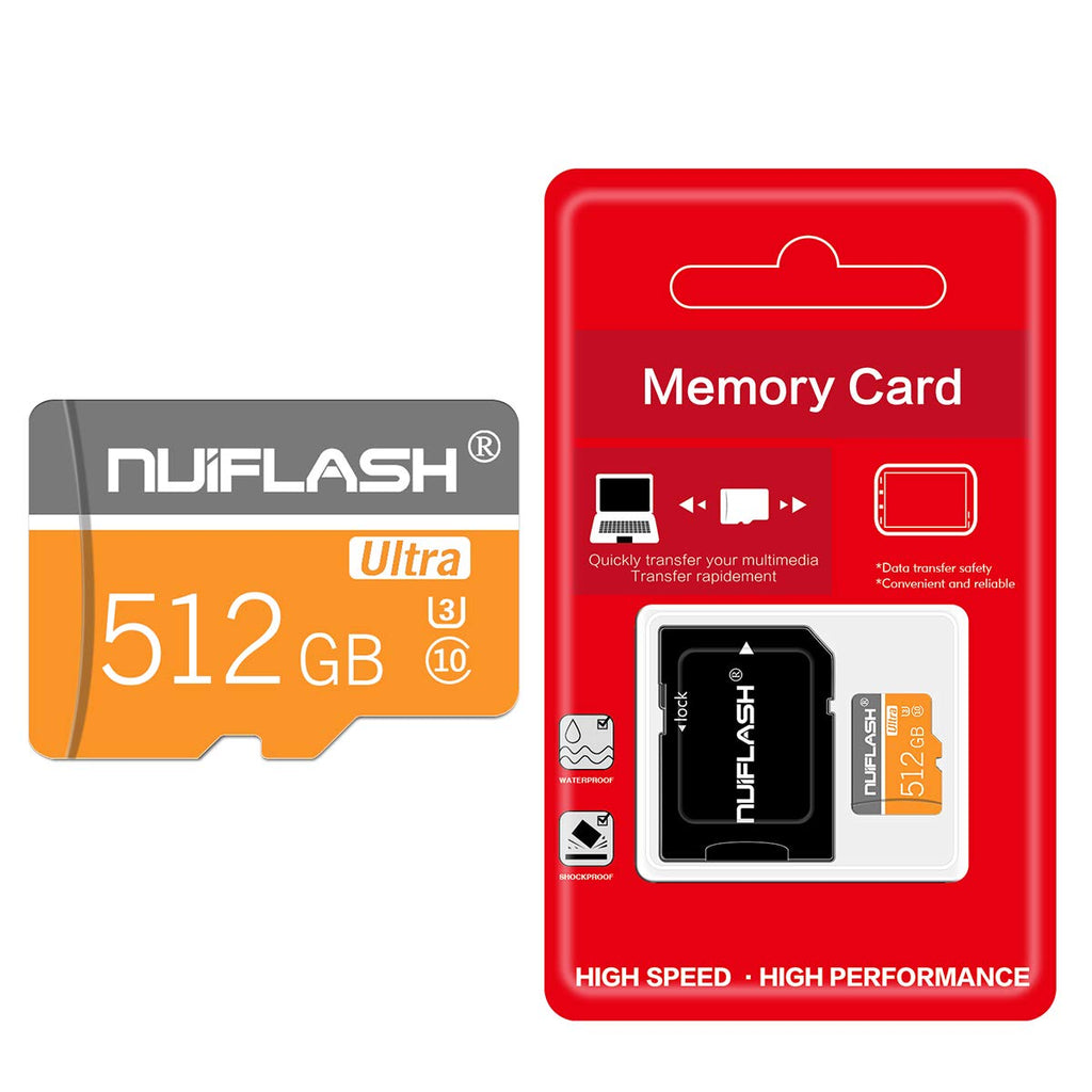 [Australia - AusPower] - Micro SD Card 512GB SD Memory Card 512GB TF Card Micro Flash SD Memory Card High Speed Class 10 with a SD Card Adapter HC-512GB 
