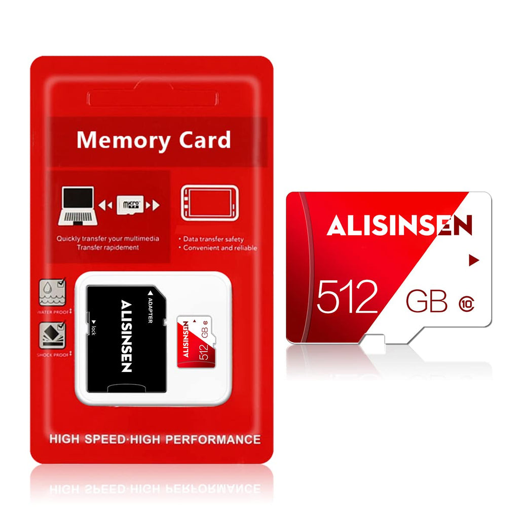 [Australia - AusPower] - Micro SD Card 512GB TF Memory Card 512GB Micro Memory SD Card Fast Speed Memory Card Class 10 with Free SD Card Adapter for Smartphones 