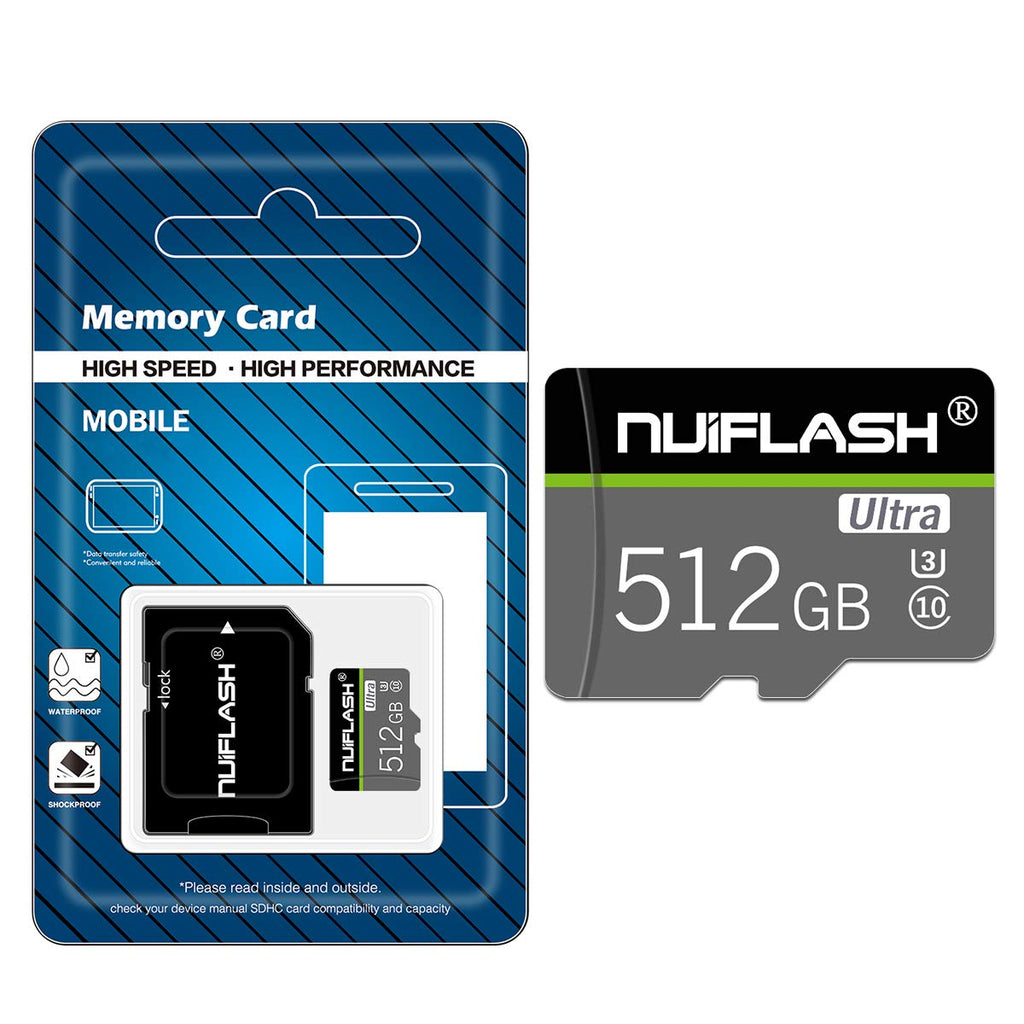 [Australia - AusPower] - 512GB Micro SD Card 512GB SD Memory Card 512GB Class 10 TF Card 512GB High Speed with SD Card Adapter for Android Smartphones,Tablet Camera HHL-512GB 
