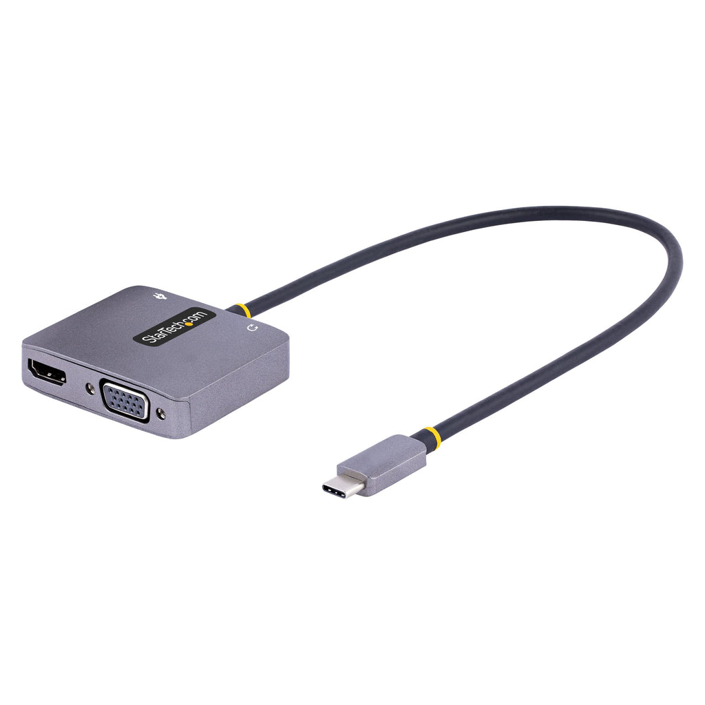 [Australia - AusPower] - StarTech.com USB C Video Adapter, USB C to HDMI VGA Multiport Adapter w/ 3.5mm Audio Output, 4K 60Hz HDR, 100W PD 3.0, Thunderbolt 3/4 Compatible - USB C Display Travel Adapter (122-USBC-HDMI-4K-VGA) 