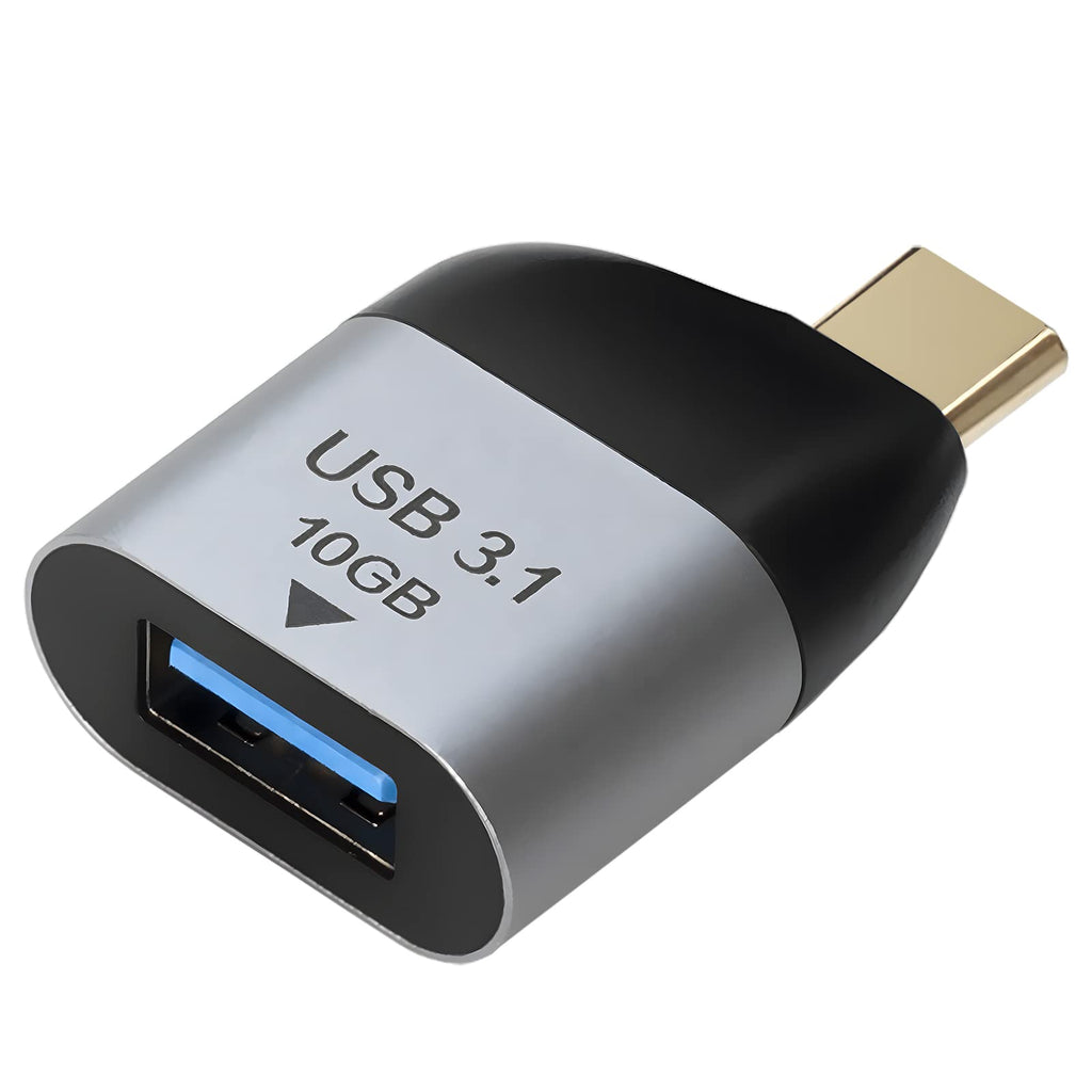 [Australia - AusPower] - 10Gbps USB C to USB Adapter, Wansurs USB C Male to USB3 Female Adapter Compatible with MacBook Pro 2021 iMac iPad Mini 6/Pro MacBook Air 2020 and Other Type C or Thunderbolt 4/3 Devices Space Grey 